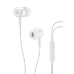 WHITE IN-EAR EARPHONES WITH MICROPHONE